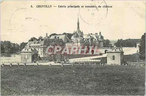 Ansichtskarte AK Chantilly Entree principale et ensemble du Chateau