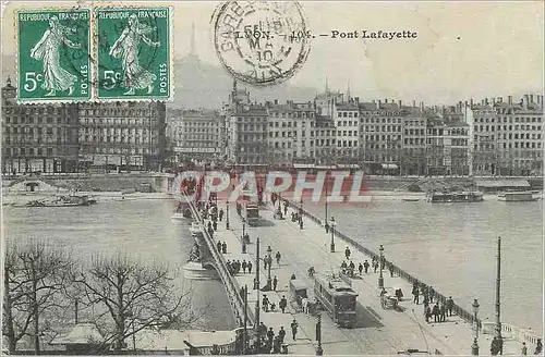 Ansichtskarte AK Lyon Pont Lafayette Tramway