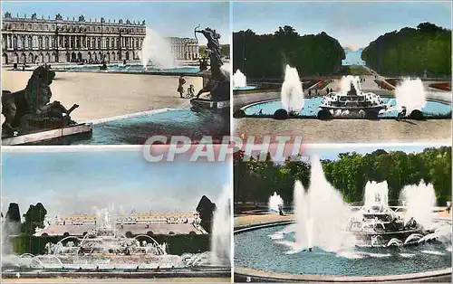 Moderne Karte Versailles Le Bassin de Latone Grandes Eaux et le Tapis Vert Facade arriere du Chateau