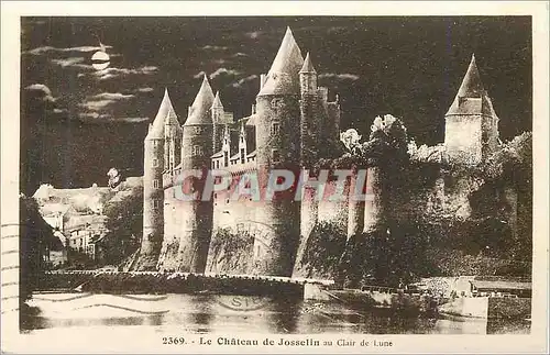 Cartes postales Le Chateau de Josselin au Clair de Lune