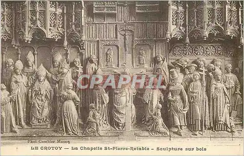 Cartes postales Le Crotoy La Chapelle St Pierre Retable Sculpture sur Bois