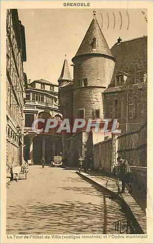 Cartes postales Grenoble La Tour de l'Hotel de Ville (Vestiges Romaines) et l'Opera Municipal