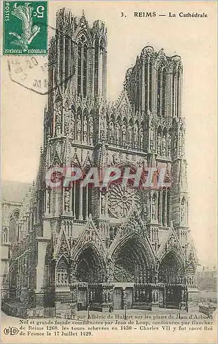 Cartes postales Reims La Cathedrale