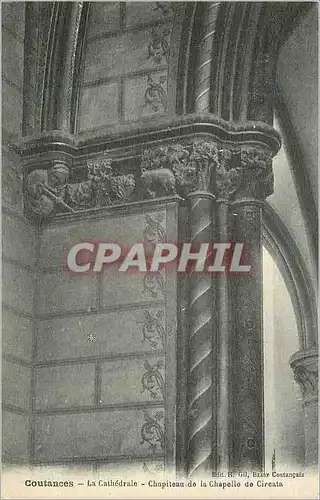Cartes postales Coutances La Cathedrale Chapiteau de la Chapelle de Circata