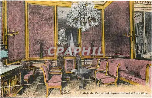 Cartes postales Palais de Fontainebleau Cabinet d'Abdication