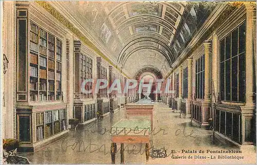 Cartes postales Palais de Fontainebleau Galerie de Diane La Bibliotheque