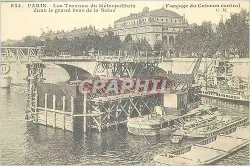 REPRO Paris Les Travaux du Metropolitain dans le Grand Bras de la Seine