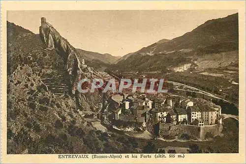 Cartes postales Entrevaux (Basse Alpes) et les Forts (alt 515 m)