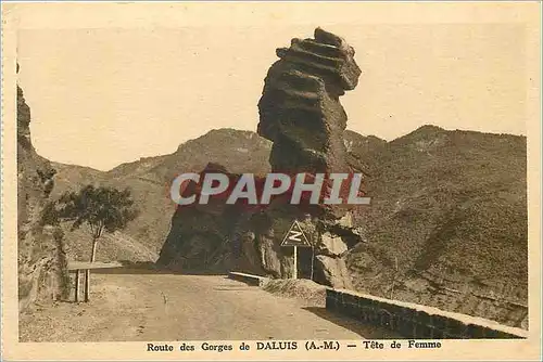 Cartes postales Route des Gorges de Daluis (A M) Tete de Femme
