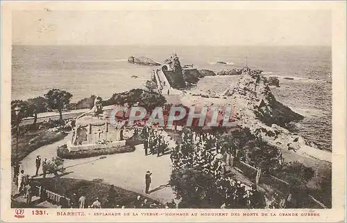 Cartes postales Biarritz Esplanade de la Vierge Hommage au Monument des Morts de la Grande Guerre Militaria