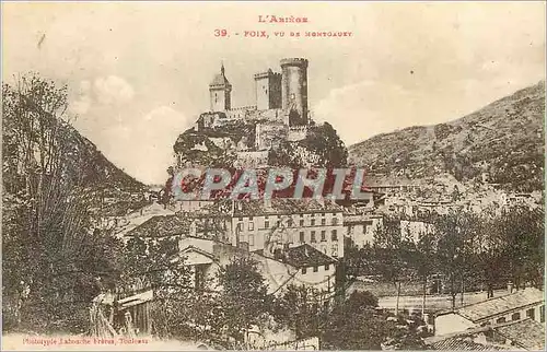 Cartes postales L'Ariege Foix vu de Montgauey