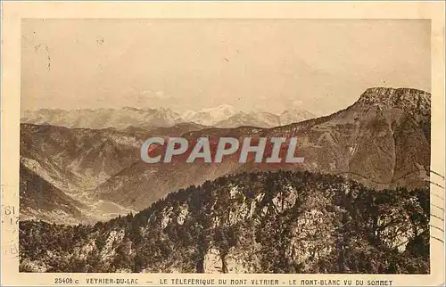 Cartes postales Veyrier du Lac Le Teleferique du Mont Veyrier Le Mont Blanc vu du Sommet