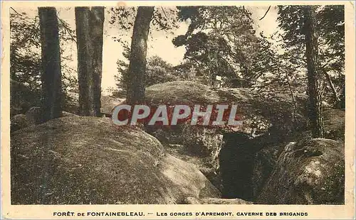 Ansichtskarte AK Foret de Fontainebleau Les Gorges d'Apremont Caverne des Brigans