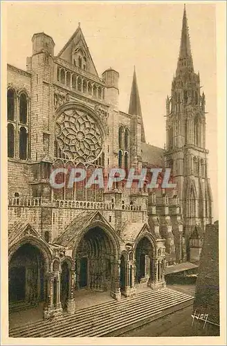 Ansichtskarte AK Chartres (Eure et Loir) Le Portail Nord et la Fleche
