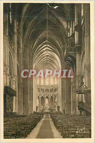 Ansichtskarte AK Chartres (Eure et Loir) Interieur de la Cathedrale Le Nef et le Choeur