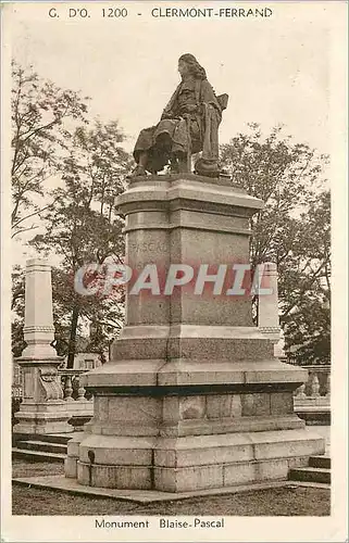 Cartes postales Clermont Ferrand Monument Blaise Pascal