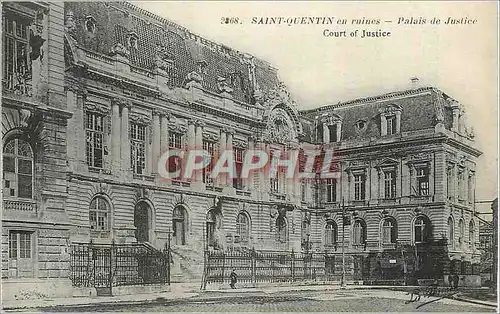 Ansichtskarte AK Saint Quentin en Ruines Palais de Justice Militaria