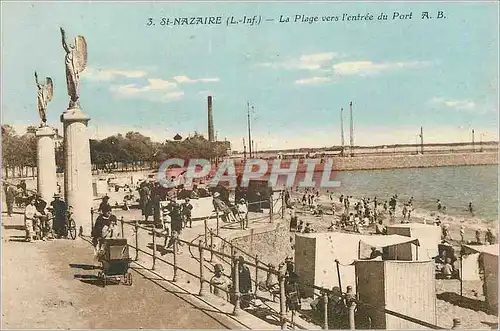 Cartes postales St Nazaire (L Inf) La Plage vers l'Entree du Port