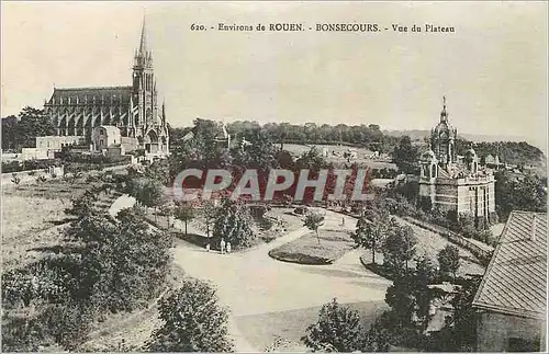 Cartes postales Environs de Rouen Bonsecours Vue du Plateau