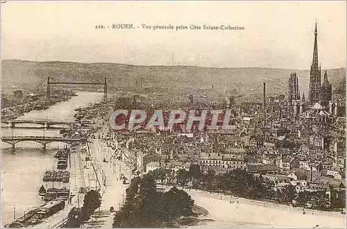 Cartes postales Rouen Vue Generale prise de la Cote Sainte Catherine