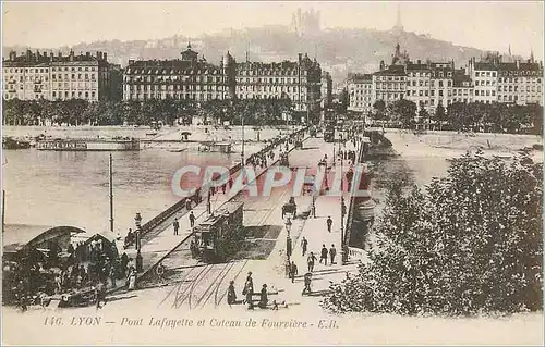 Cartes postales Lyon Pont Lafayette et Coteau de Fourviere Tramway