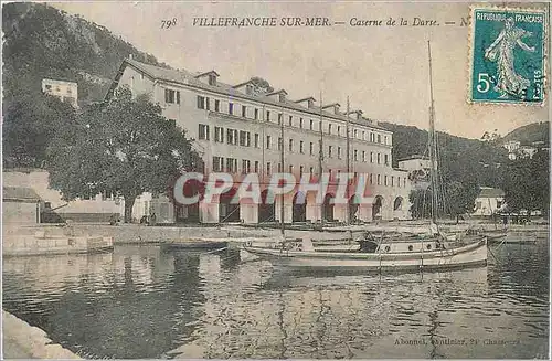 Cartes postales Villefranche sur Mer Caserne de la Darse Bateau