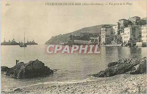 Cartes postales Villefranche sur Mer (Alpes Maritimes) Vue prise de la Plage