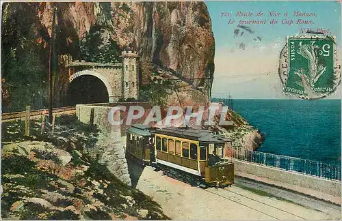 Cartes postales Route de Nice a Monaco Le Tournant du Cap Roux Tramway