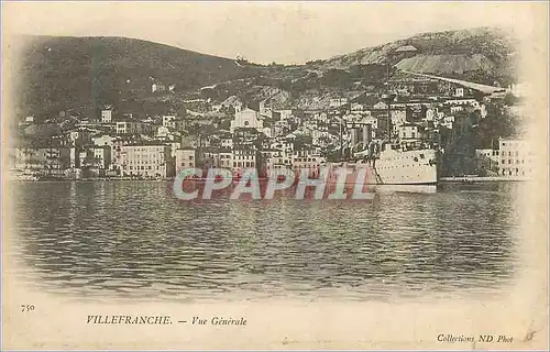 Cartes postales Villefranche Vue Generale Bateau