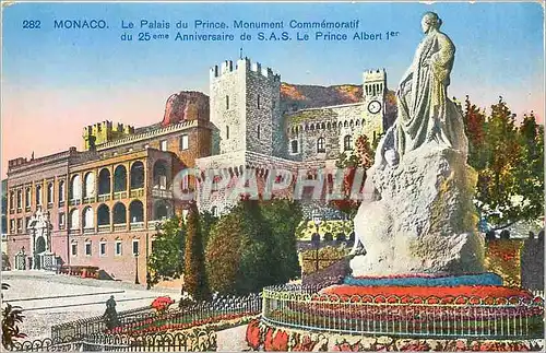Cartes postales Monaco Le Palais du Prince Monument Commemoratif du 25eme Aniversaire de SAS Le Prince Albert Ie