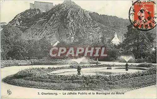 Ansichtskarte AK Cherbourg Le Jardin Public et la Montagne du Route