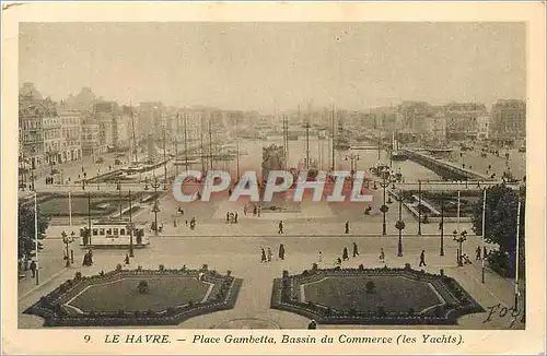 Cartes postales Le Havre Place Gambetta Bassin du Commerce (Les Yachts)