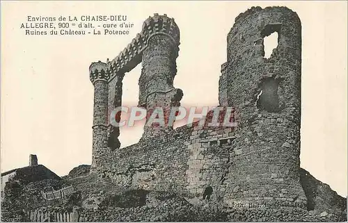 Ansichtskarte AK Environs de la Chaise Dieu Allegre 900 m d'Alt Cure d'Air Ruines du Chateau La Potence