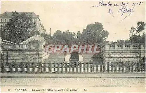 Cartes postales Rennes La Nouvelle entree du Jardin du Thabour Tramway