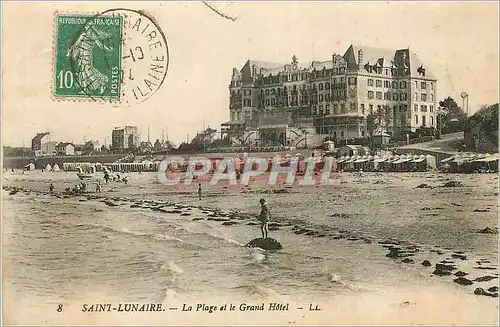 Cartes postales Saint Lunaire La Plage et le Grand Hotel