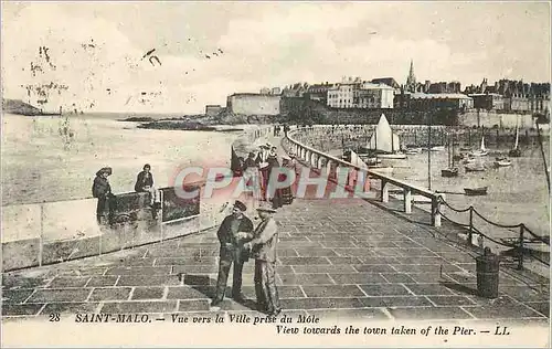 Ansichtskarte AK Saint Malo Vue vers la Ville prise du Mole