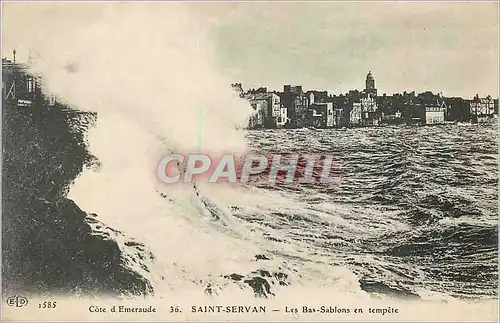 Cartes postales Saint Servan Cote d'Emeraude Les Bas Sablons en Tempete