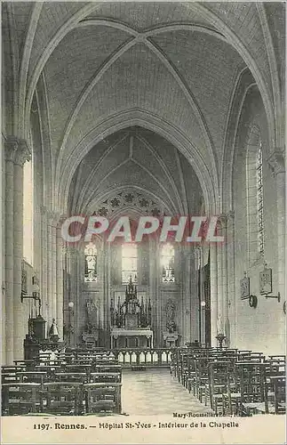 Ansichtskarte AK Rennes Hopital St Yves Interieur de la Chapelle