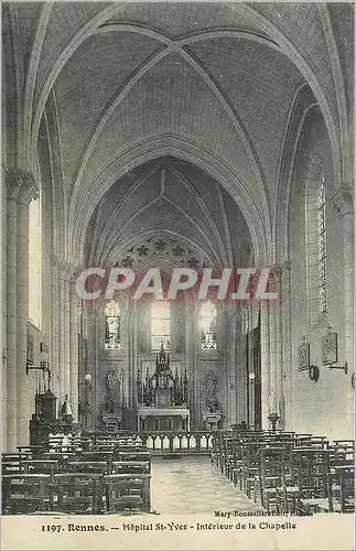 Cartes postales Rennes Hopital St Yves Interieur de la Chapelle