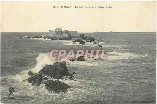 Cartes postales St Malo Le Fort National a Maree Haute