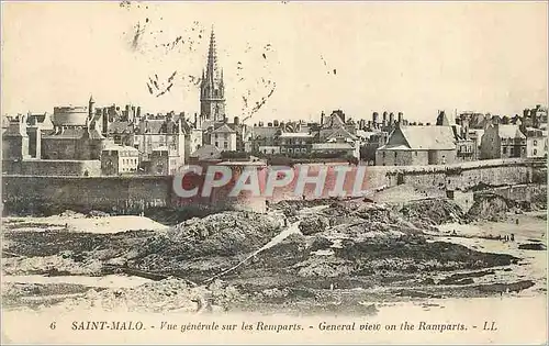 Cartes postales Saint Malo Vue Generale sur les Remparts