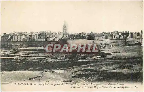 Ansichtskarte AK Saint Malo Vue Generale prise du Grand Bey vers les Remparts