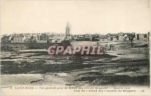 Cartes postales Saint Malo Vue Generale prise du Grand Bey vers les Remparts