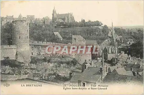 Cartes postales Fougeres La Bretagne Tour Melusine Eglise Saint Sulpice et Saint Leonard