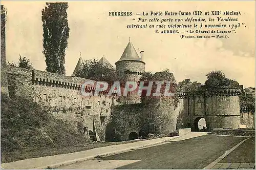 Ansichtskarte AK Fougeres La Porte Notre Dame (XIIe et XIIIe Siecles)