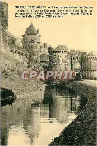 Cartes postales Chateau de Fougeres L'Eau Revenue dans les Douves