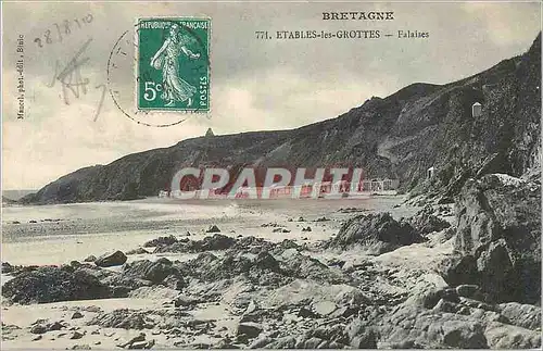 Cartes postales Etables les Grottes Bretagne Falaises