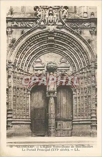 Ansichtskarte AK Guingamp L'Eglise Notre Dame de Bon Secours Le Portail Principal (XVIe Siecle)