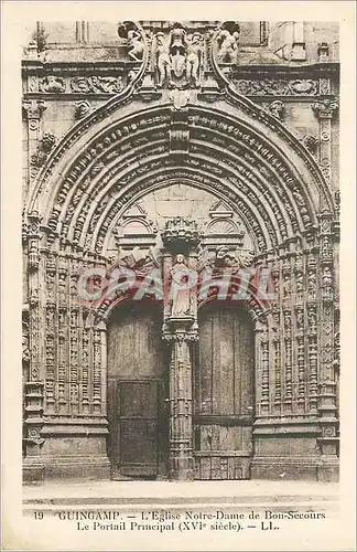 Cartes postales Guingamp L'Eglise Notre Dame de Bon Secours Le Portail Principal (XVIe Siecle)