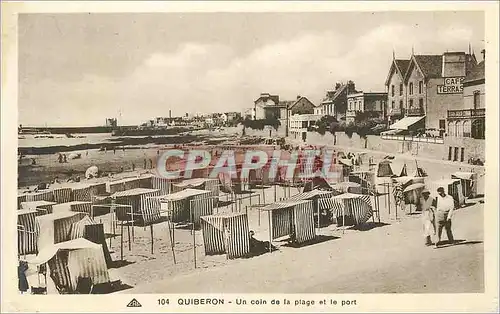 Ansichtskarte AK Quiberon Un Coin de la Plage et le port